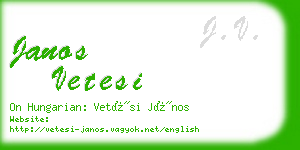 janos vetesi business card